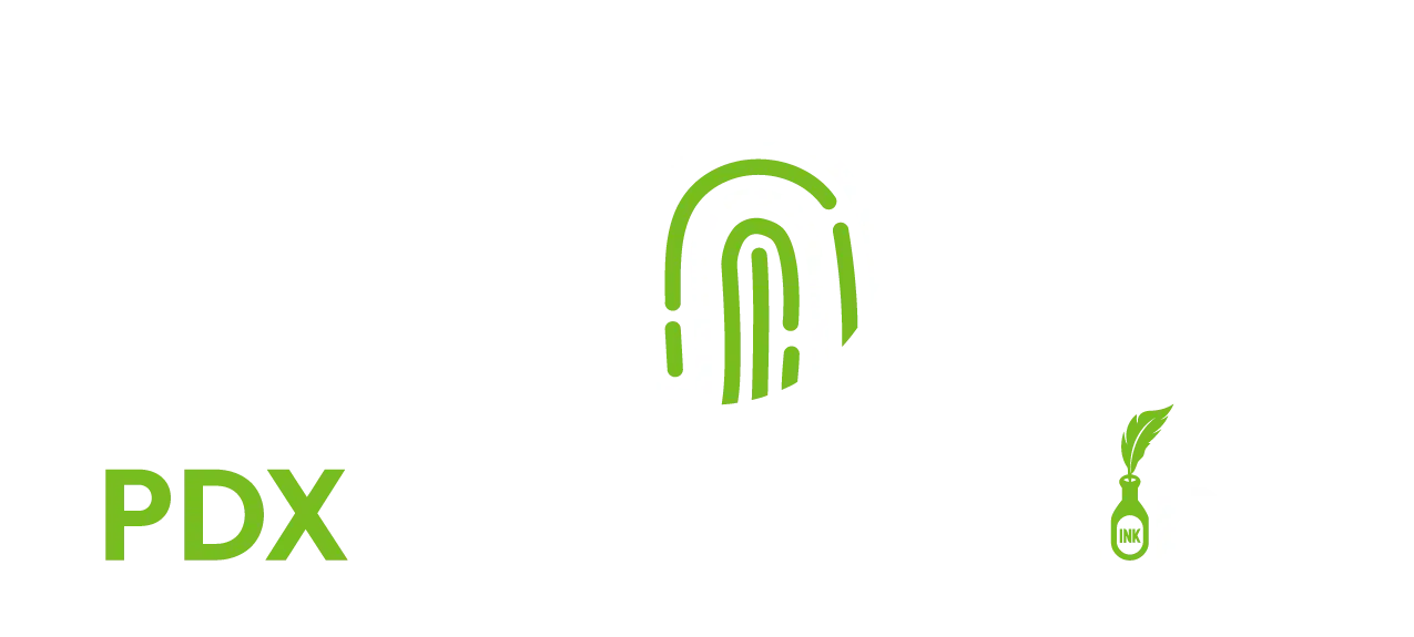 PDX Fingerprinting Logo Dark Background