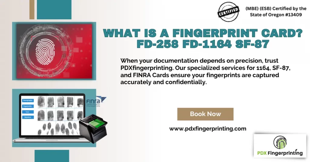 What is a Fingerprint Card? FD-258 FD-1164 SF-87