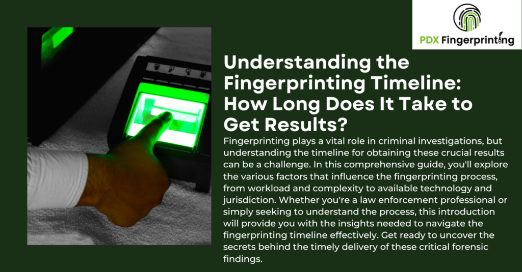 Understanding the Fingerprinting Timeline: How Long Does It Take to Get Results?