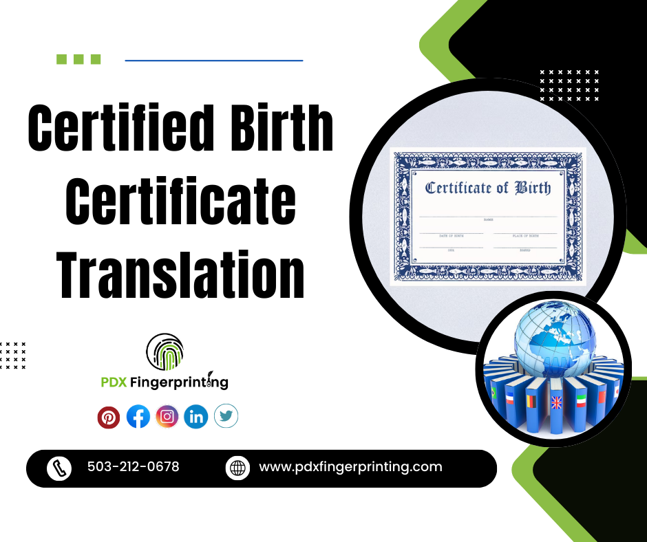 birth certificate translation oregon