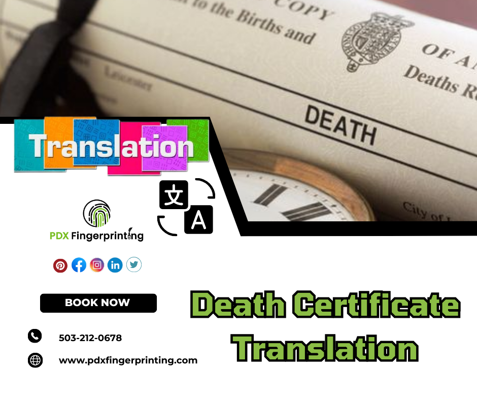 Death Certificate Translation Services hillsboro