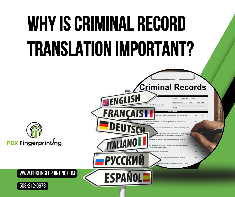 criminal record translation Services oregon