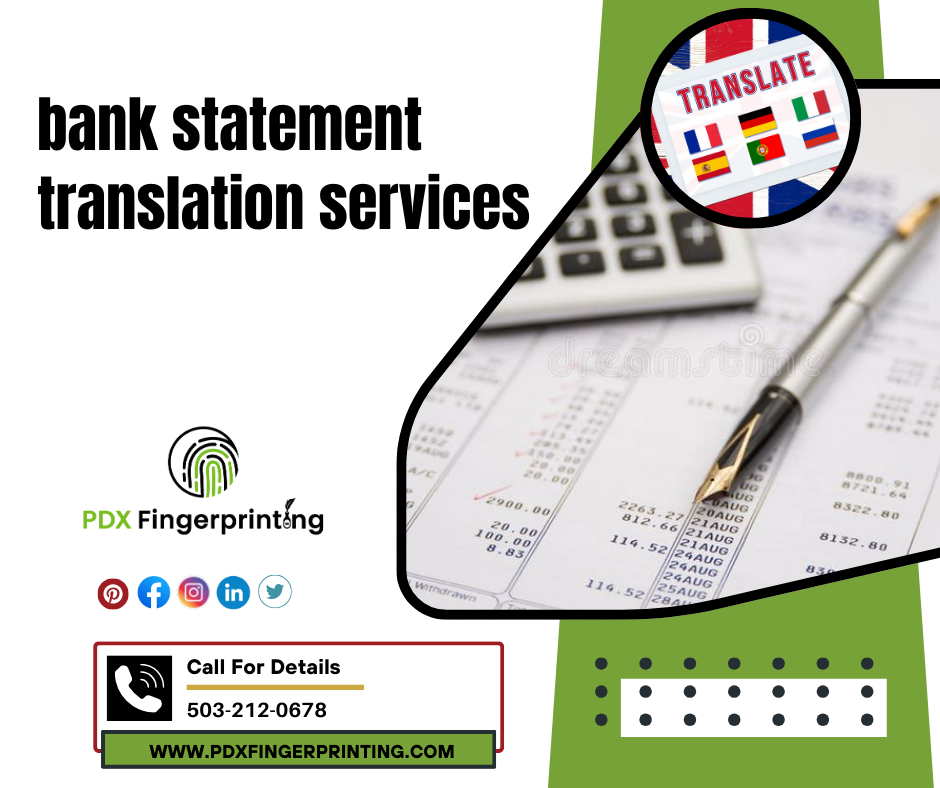 bank statement translation services