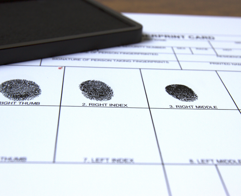 ink fingerprinting card