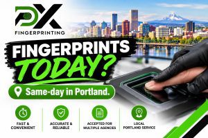 Same-day fingerprinting appointment at PDX Fingerprinting in the Portland area
